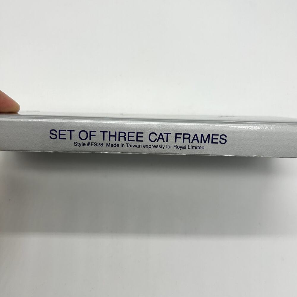 Vintage Cat Picture Frames Mini Silver Tone Royal Limited Wallet Size Set of 3 - Picture 9 of 12
